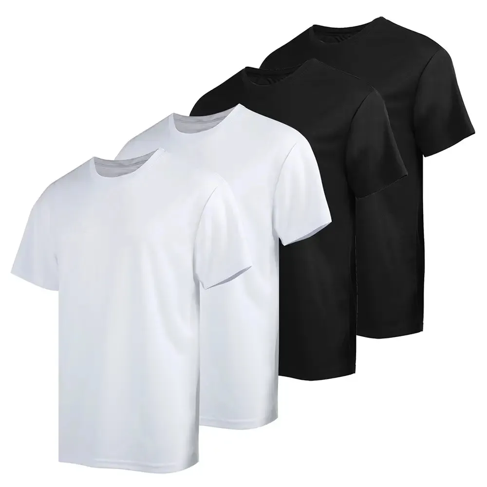 4pcs Men's Short Sleeve Crew T-shirts