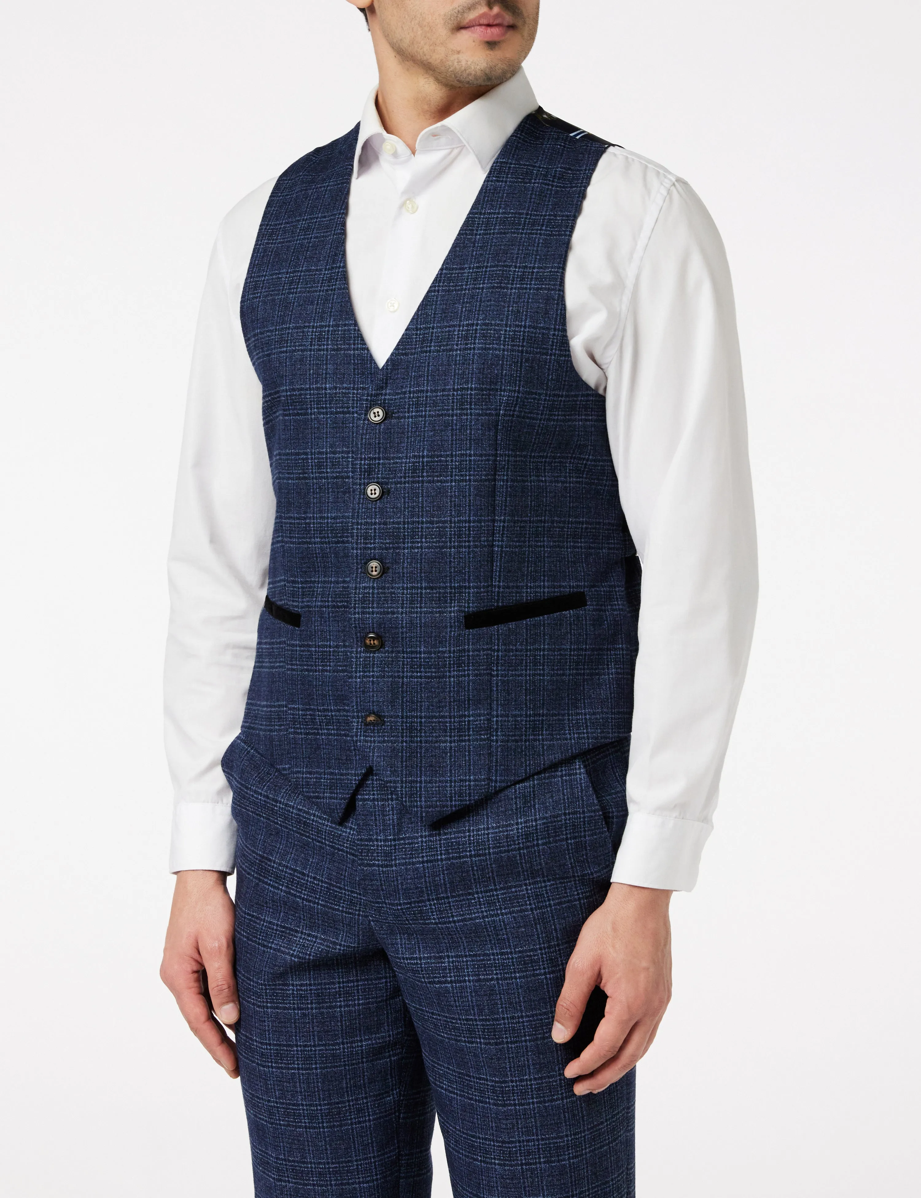 ABEL- NAVY TWEED CHECK SUIT