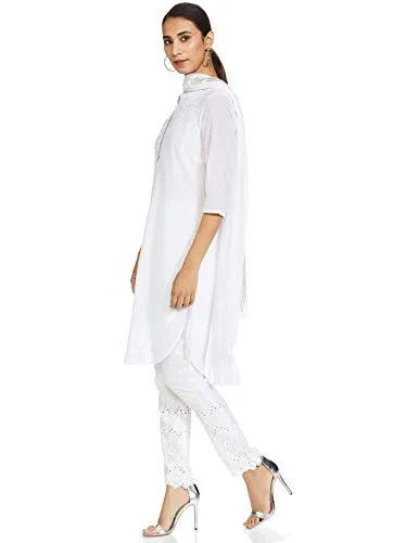 Aurelia Women's Synthetic Salwar Suit Set (19FED10114-500705_White_X-Large)