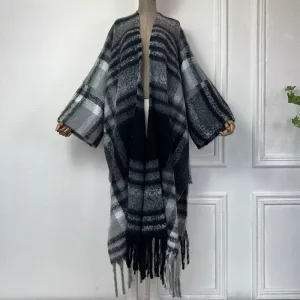 Autumn Squares Wool Kimono