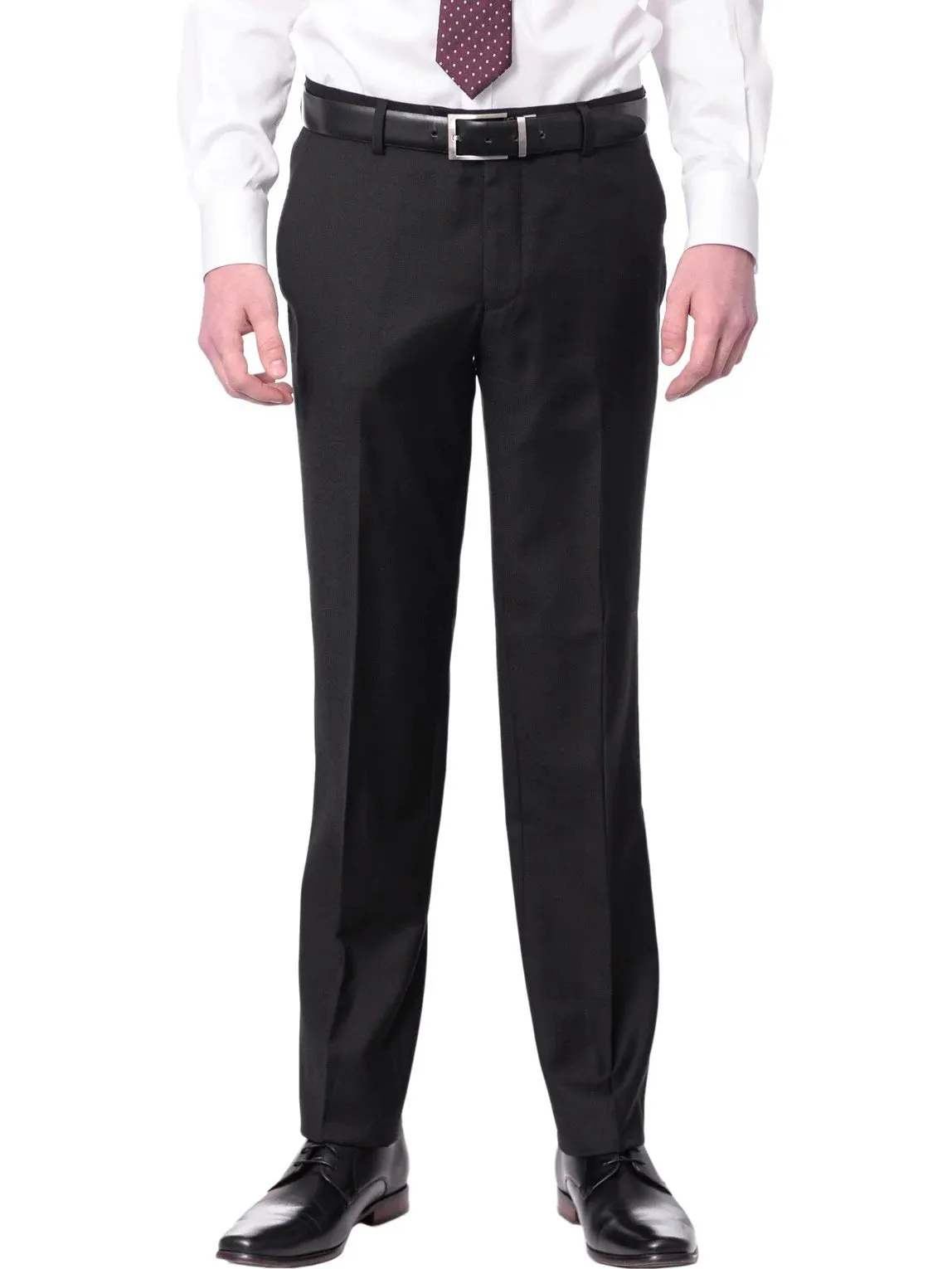 Avivi Collection 2 Button Slim Fit Wool Suit - Black