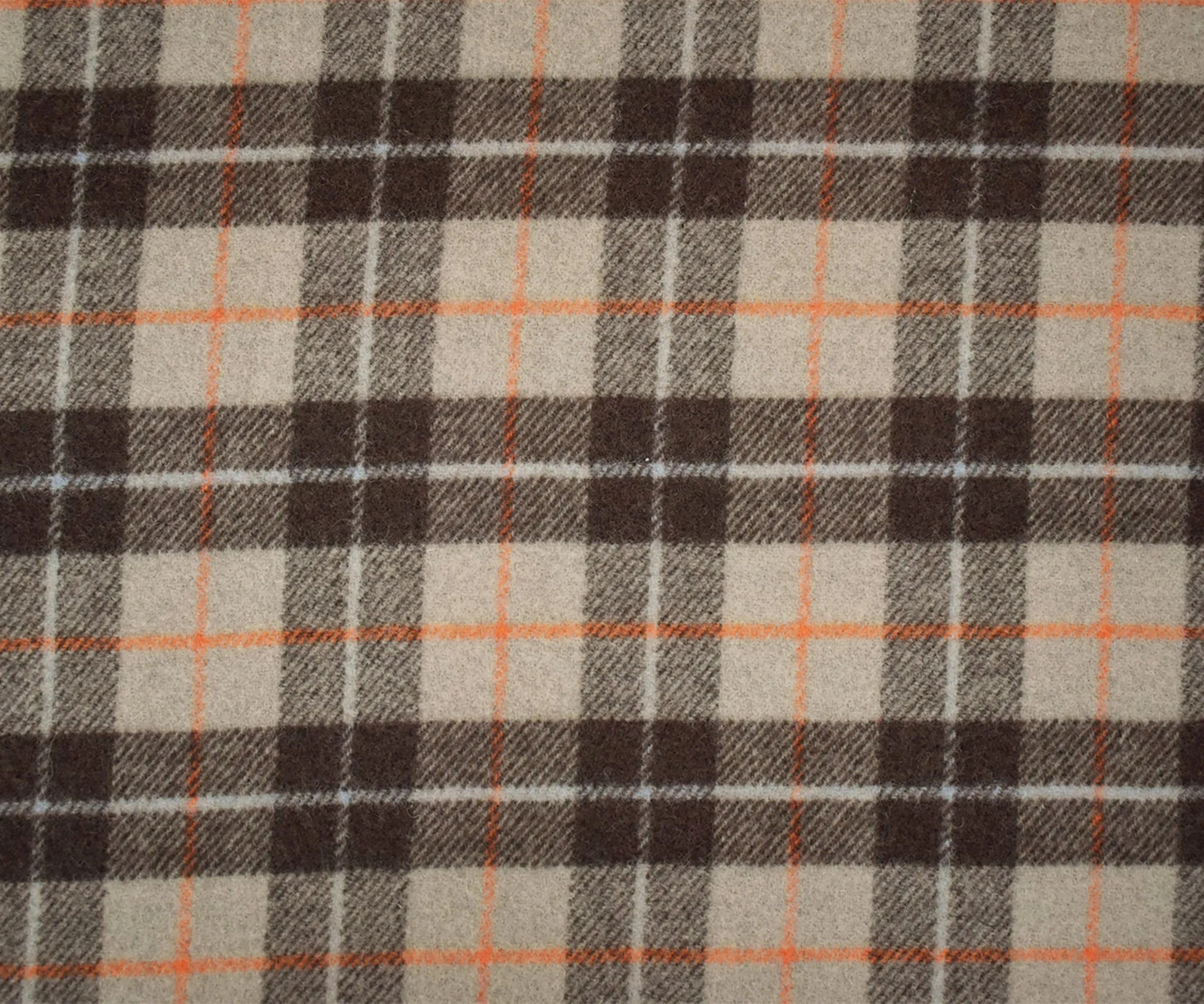 Beige-Brown-Orange Wool Plaid-Solid Double Woven Coating Fabric