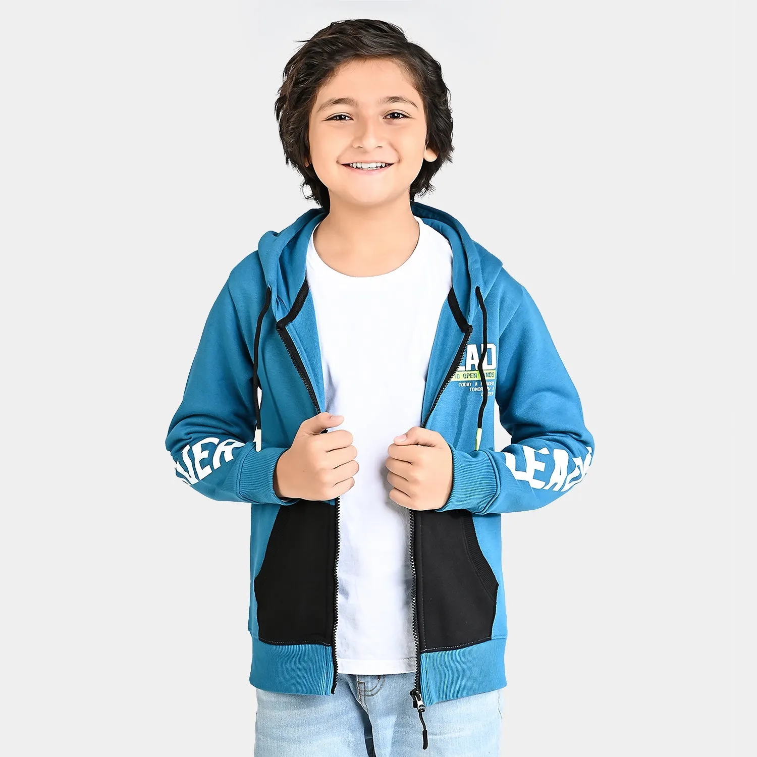 Boys Fleece Knitted Jacket Lead