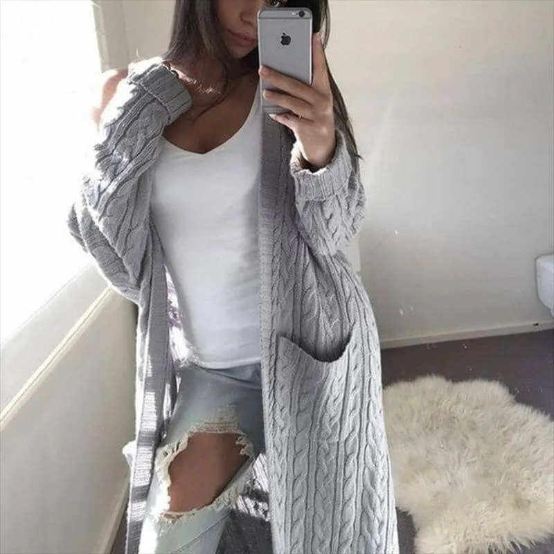 Cable Knitted Warm Sweater Cardigan