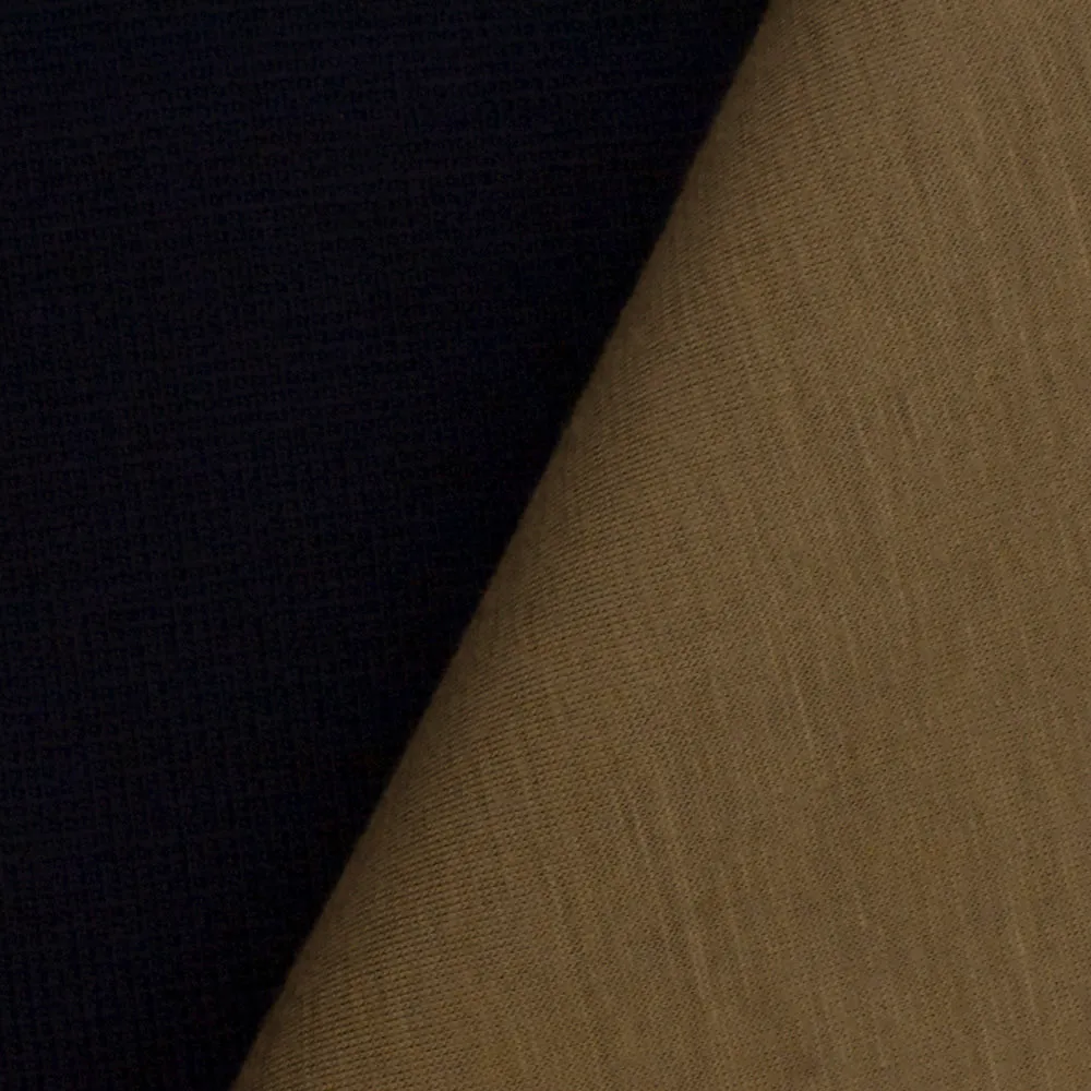 Camel Beige-Blue Solid Stretch Bonded Double Knit Fabric