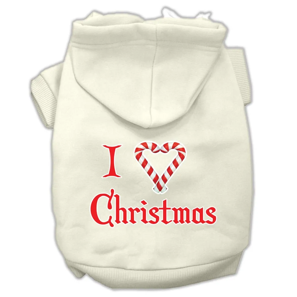 Christmas Pet Dog & Cat Hoodie Screen Printed, "I Heart Christmas"