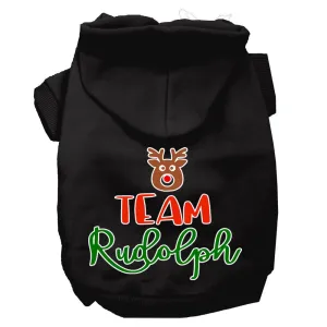 Christmas Pet Dog & Cat Hoodie Screen Printed, "Team Rudolph"