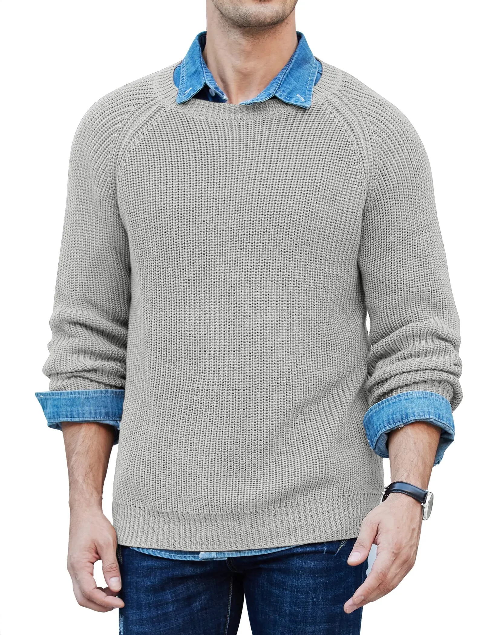 Crew Neck Slim Fit Knitted Pullover Sweater (US Only)