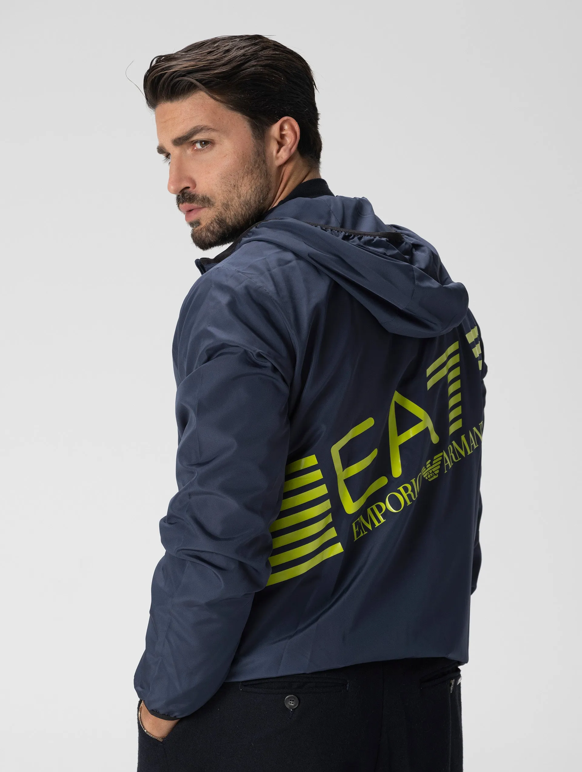 EA7 WATERPROOF JACKET IN BLUE