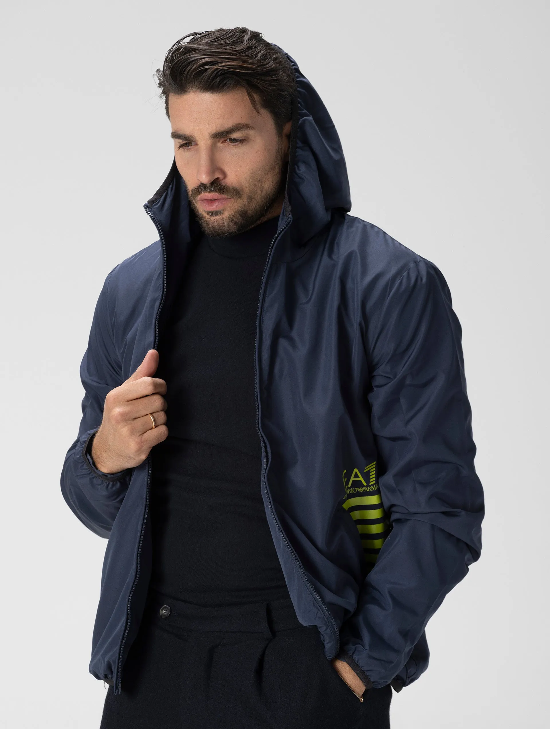 EA7 WATERPROOF JACKET IN BLUE