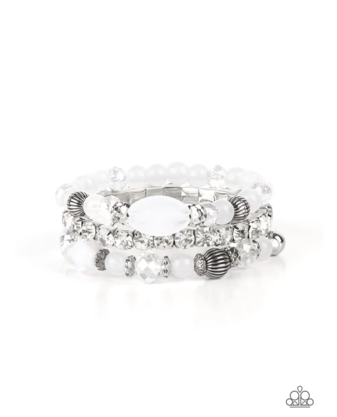 Ethereal Etiquette - White Bracelet - Paparazzi Accessories