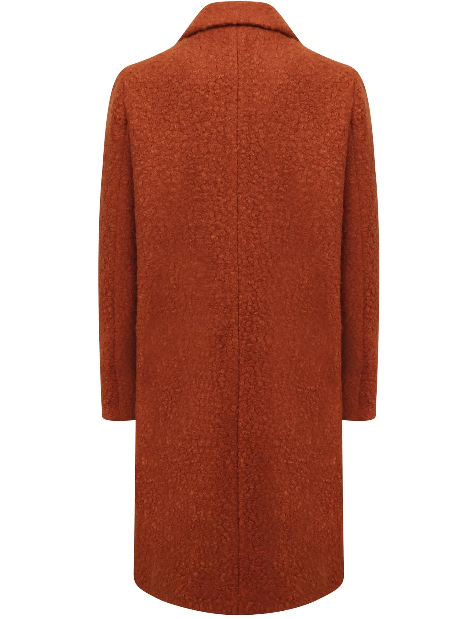 Fortune Textured Boucle Longline Midi Coat In Arabian Spice - Tokyo Laundry