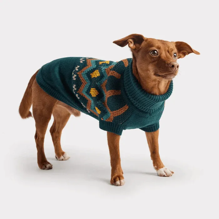 GF Pet Heritage Sweater Teal For Dogs