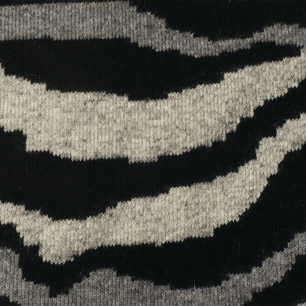 Gray-Multi Famous Designer Acrylic Blend Zebra Boucle Knit Fabric