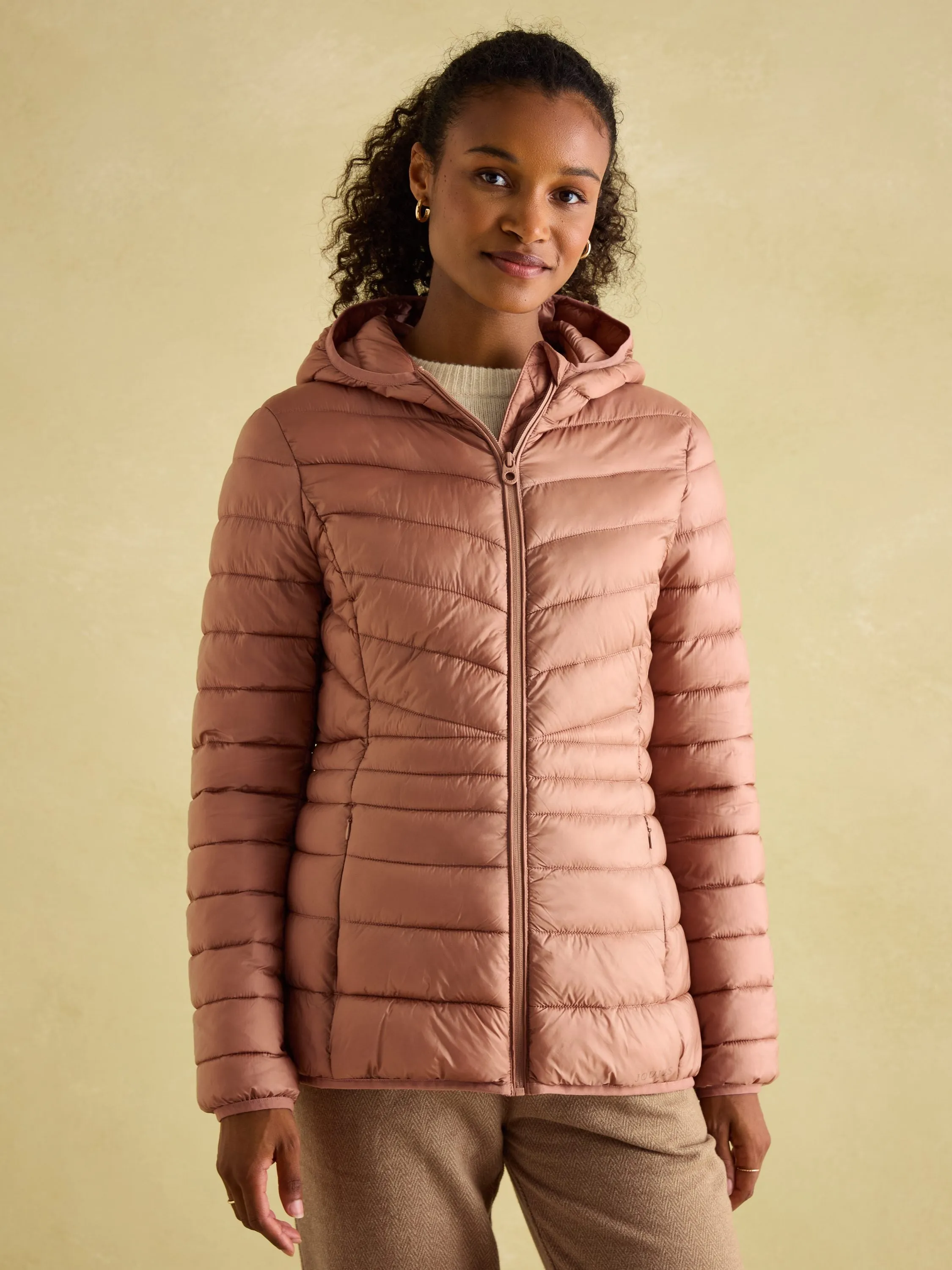 Kenley Pink Showerproof Padded Coat with Hood