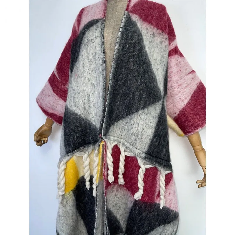 Lavish Wool Tassel Cardigan Kimono