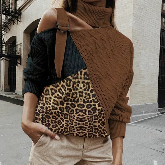 Leopard OFF Shoulder Sweater