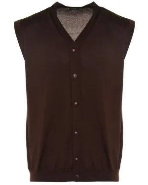 Mahogany Full Button Vest