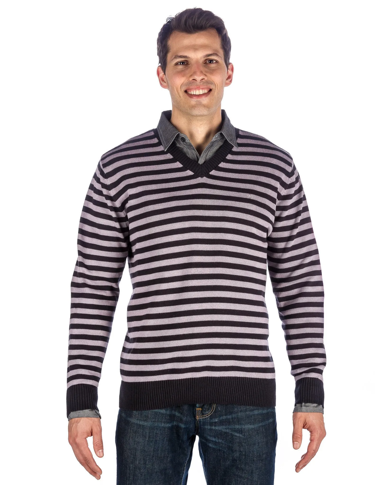 Men's 100% Cotton V-Neck Essential Sweater