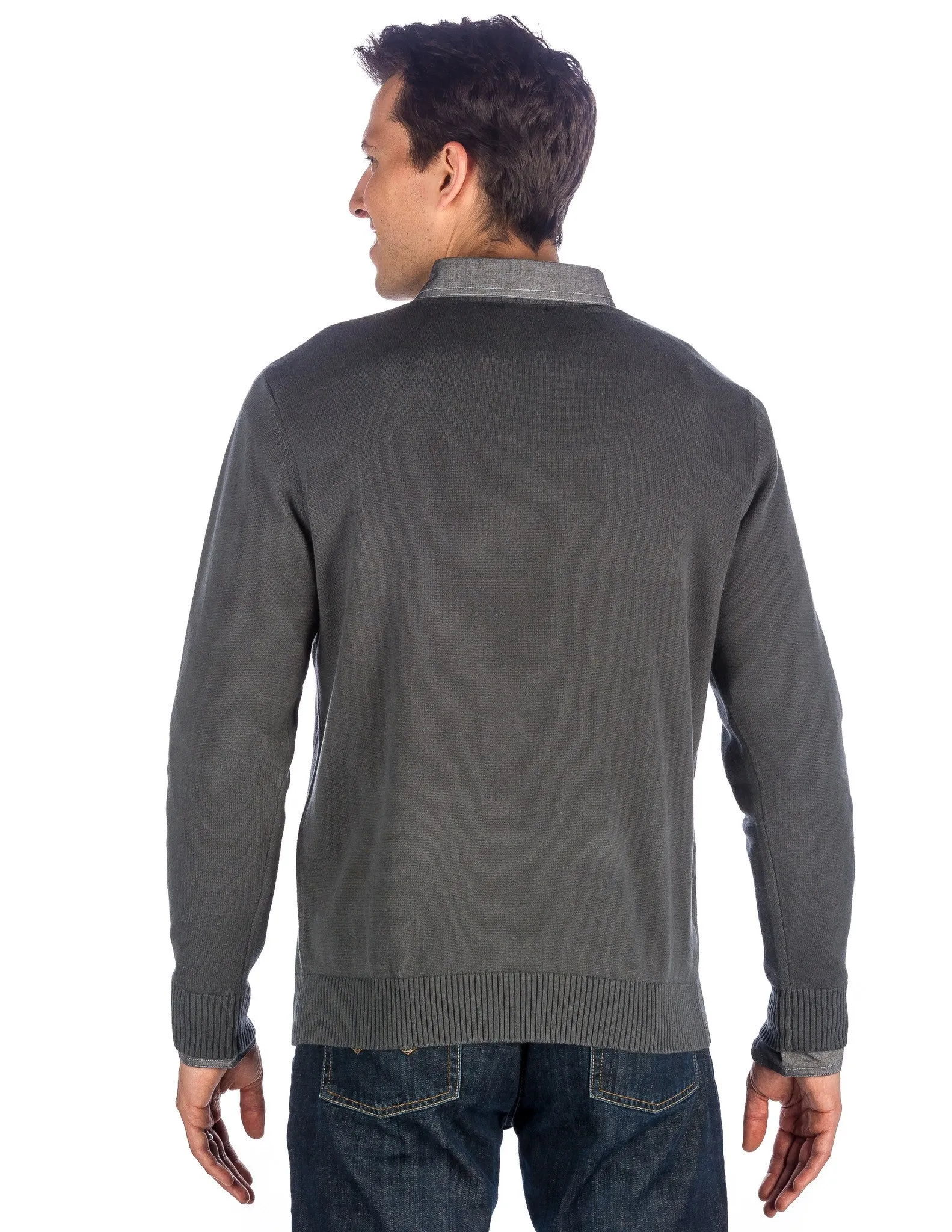 Men's 100% Cotton V-Neck Essential Sweater