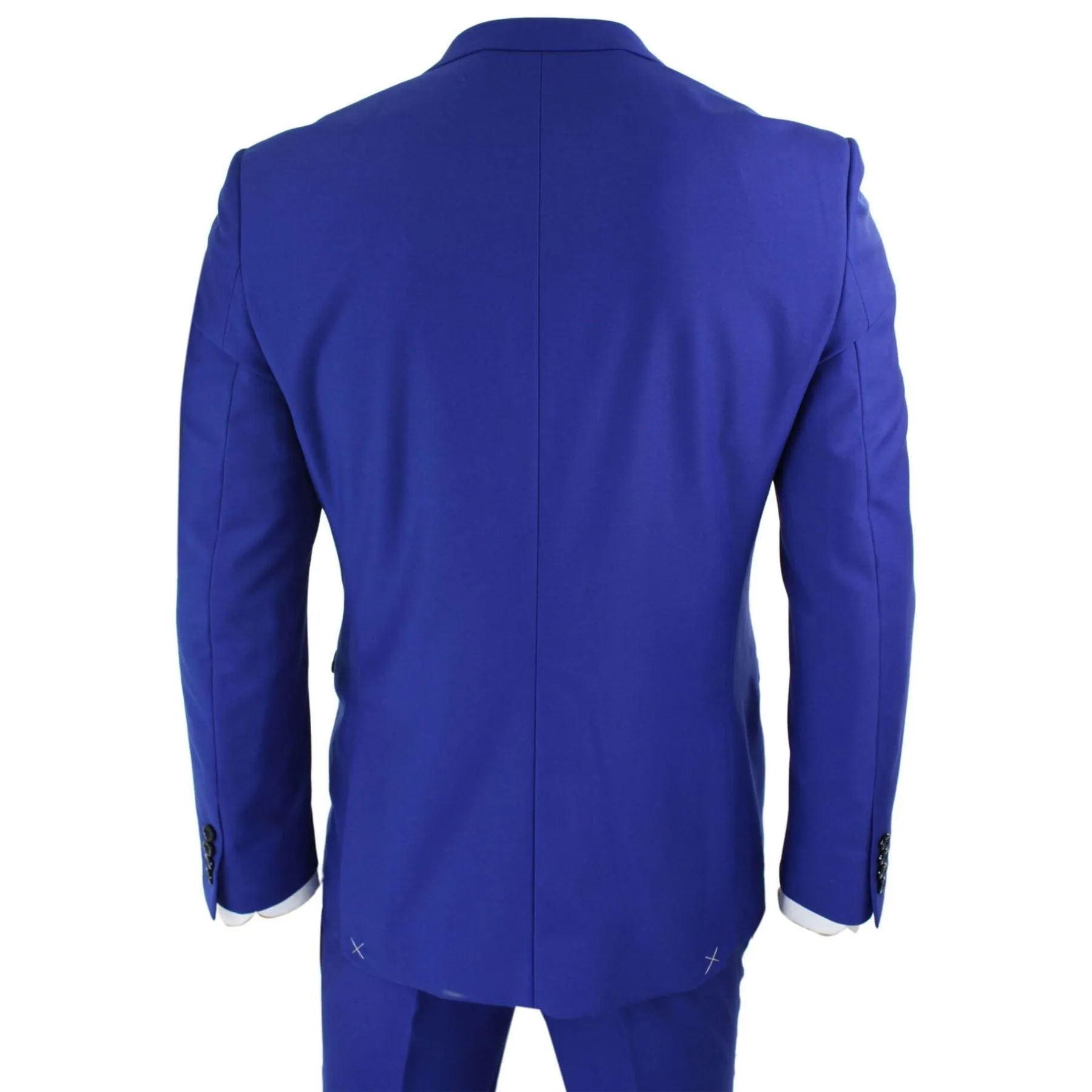 Mens 3 Piece Royal Blue Tailored Fit Complete Suit Best Man Groom Prom Wedding