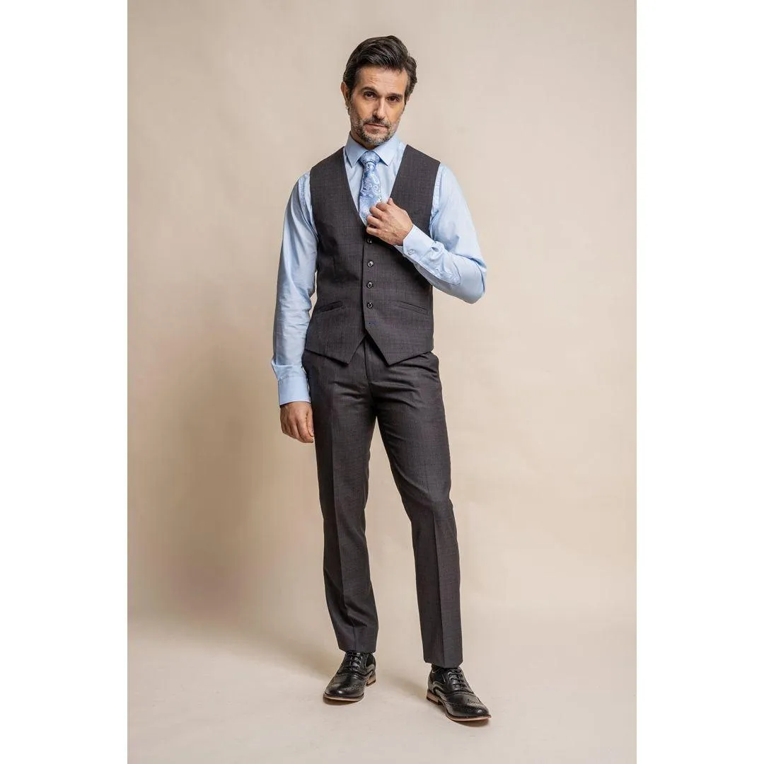 Mens Dark Grey 3 Piece Classic Suit Tailored Fit