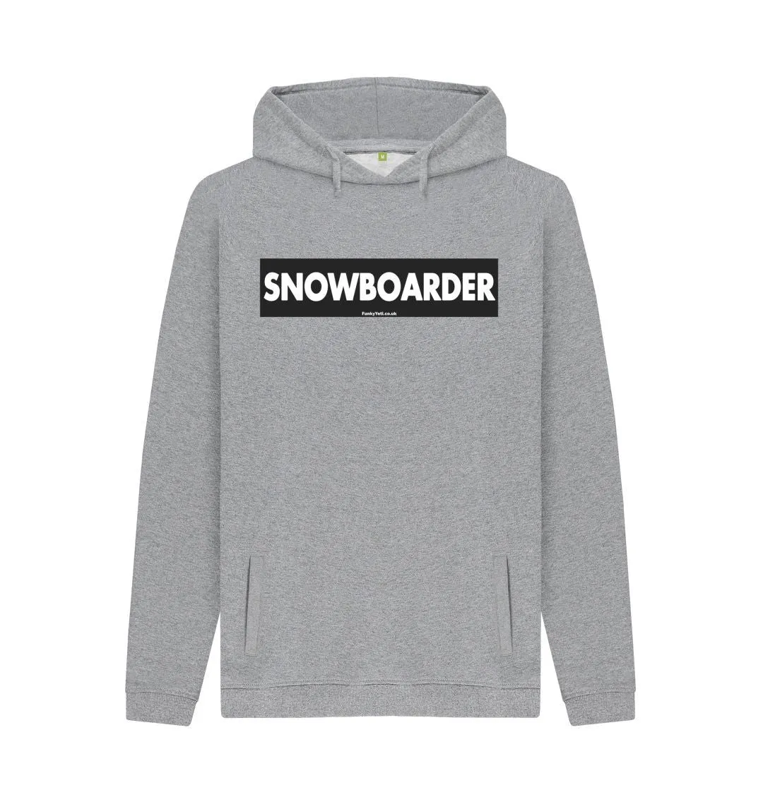 Men's Snowboarder Censor Bar Organic Pullover Hoodie