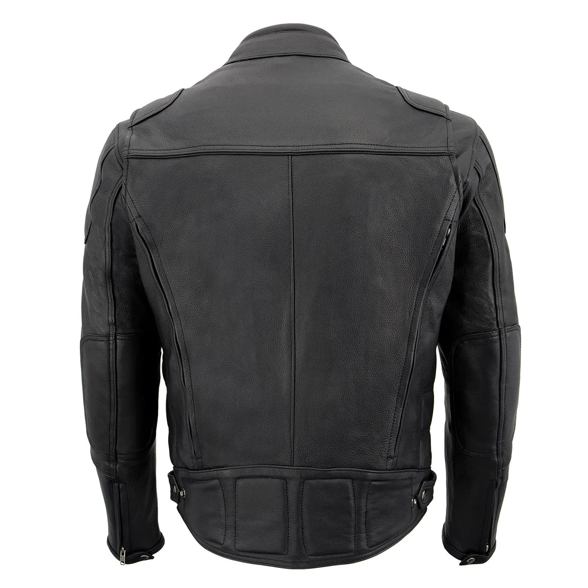 Milwaukee Leather Heated Jacket for Men's Black Cowhide Leather Motorcycle Vented Jacket for All Seasons MLM1513SET