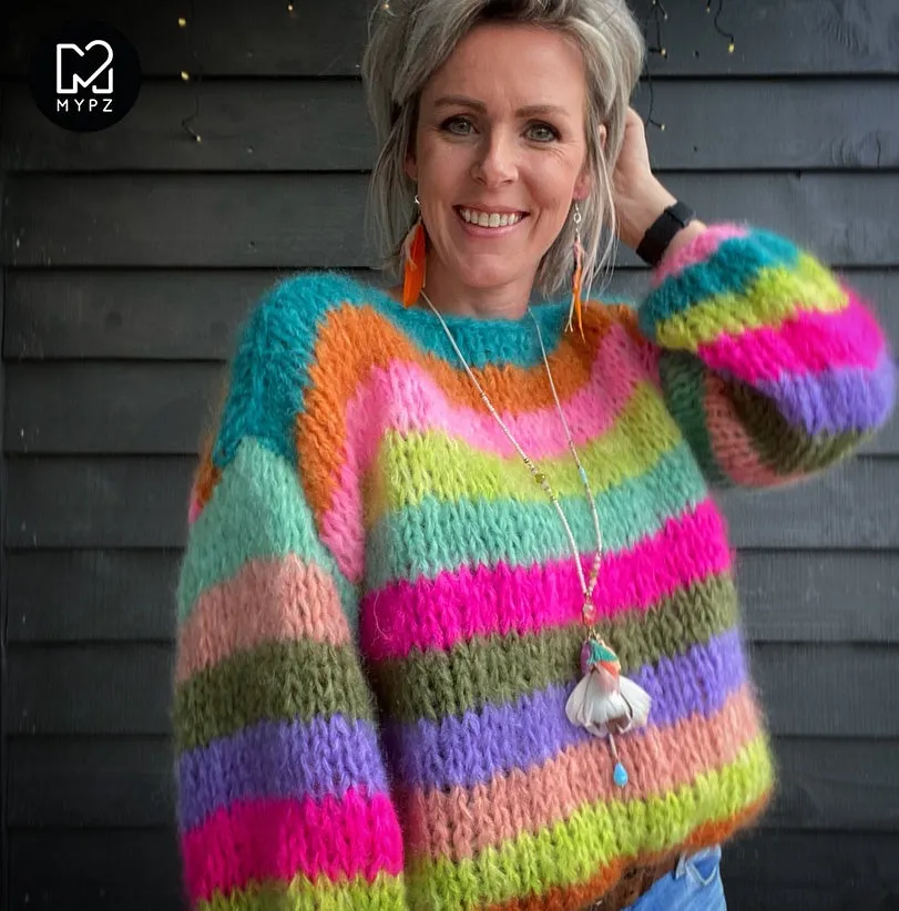 MYPZ Chunky Mohair Pullover Multicolored