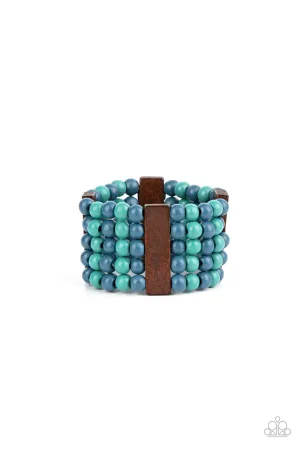 Paparazzi Island Soul - Blue Wood Bracelet