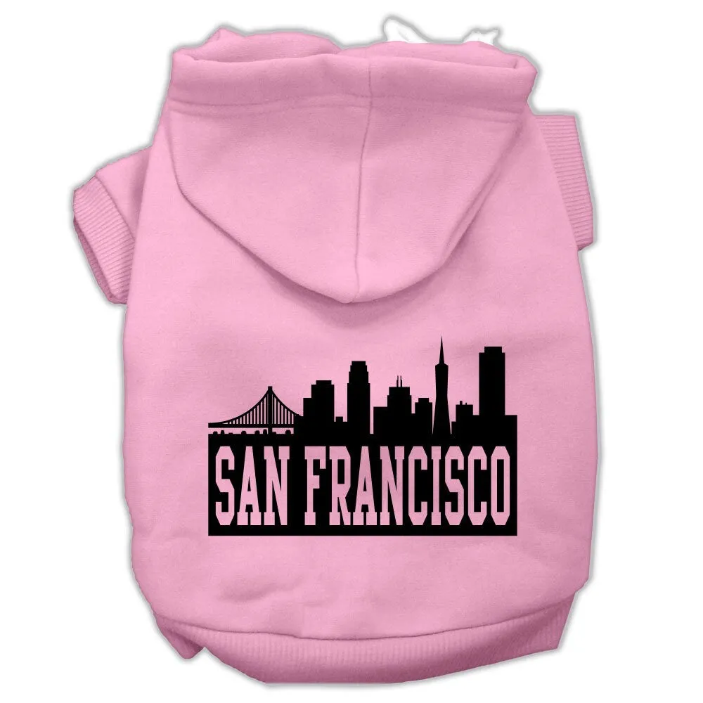 Pet Dog & Cat Hoodie Screen Printed, "San Francisco Skyline"