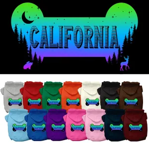 Pet Dog & Cat Screen Printed Hoodie for Medium to Large Pets (Sizes 2XL-6XL), "California Mountain Shades"