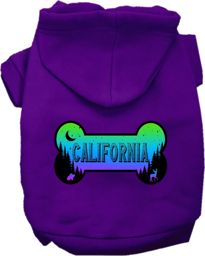 Pet Dog & Cat Screen Printed Hoodie for Medium to Large Pets (Sizes 2XL-6XL), "California Mountain Shades"