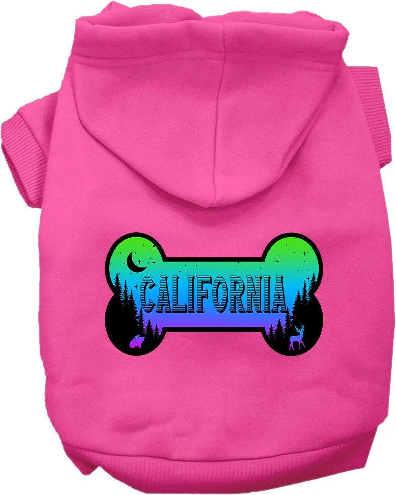 Pet Dog & Cat Screen Printed Hoodie for Medium to Large Pets (Sizes 2XL-6XL), "California Mountain Shades"