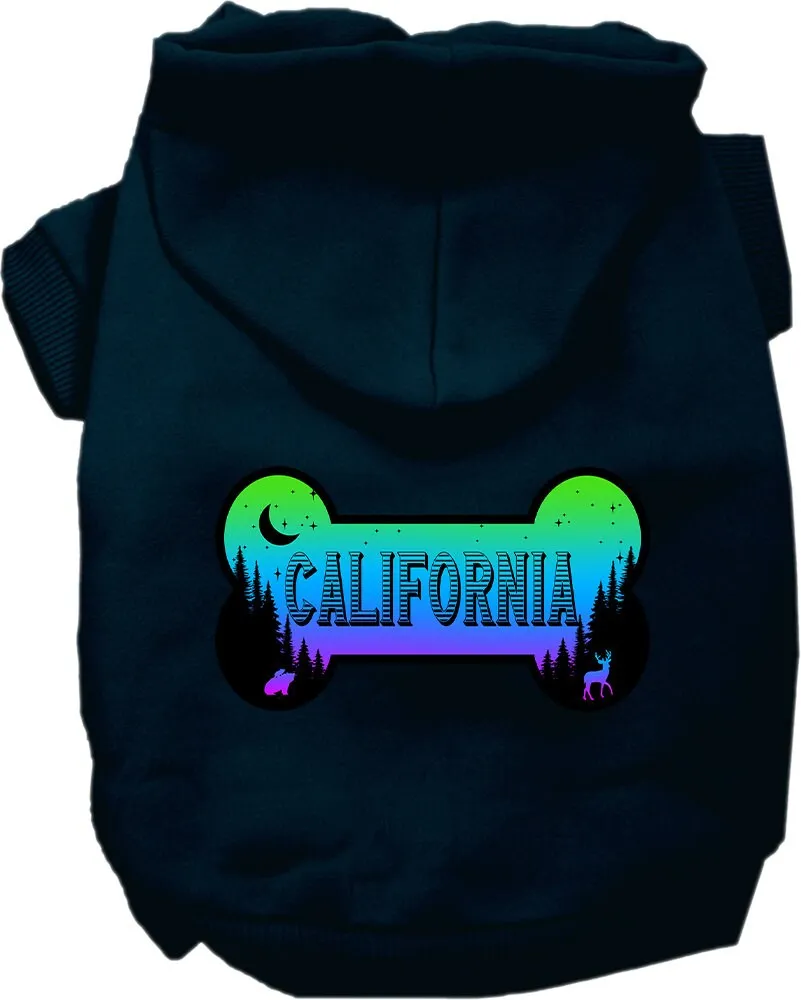 Pet Dog & Cat Screen Printed Hoodie for Medium to Large Pets (Sizes 2XL-6XL), "California Mountain Shades"