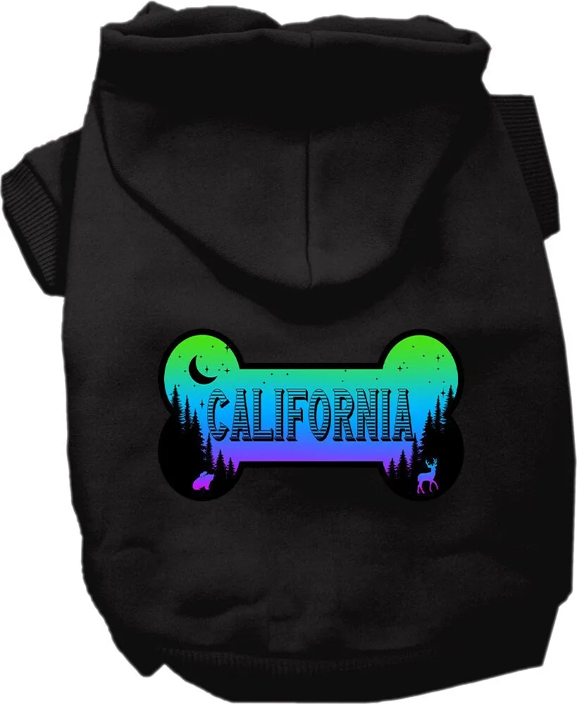 Pet Dog & Cat Screen Printed Hoodie for Medium to Large Pets (Sizes 2XL-6XL), "California Mountain Shades"