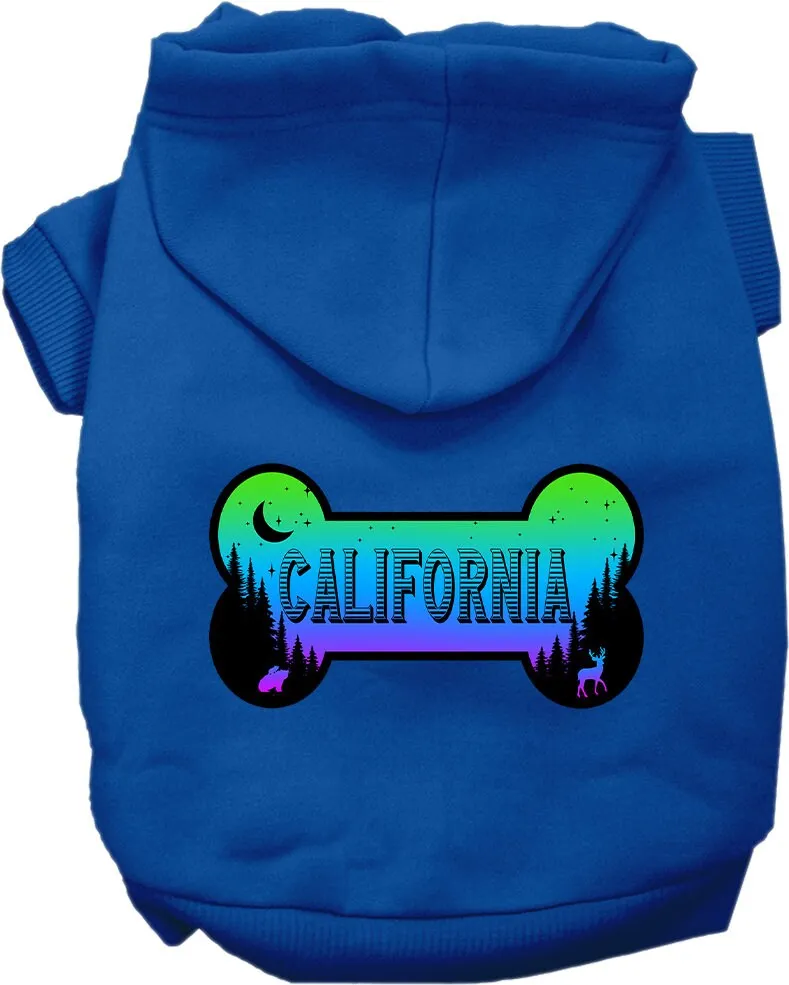 Pet Dog & Cat Screen Printed Hoodie for Medium to Large Pets (Sizes 2XL-6XL), "California Mountain Shades"