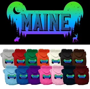 Pet Dog & Cat Screen Printed Hoodie for Medium to Large Pets (Sizes 2XL-6XL), "Maine Mountain Shades"