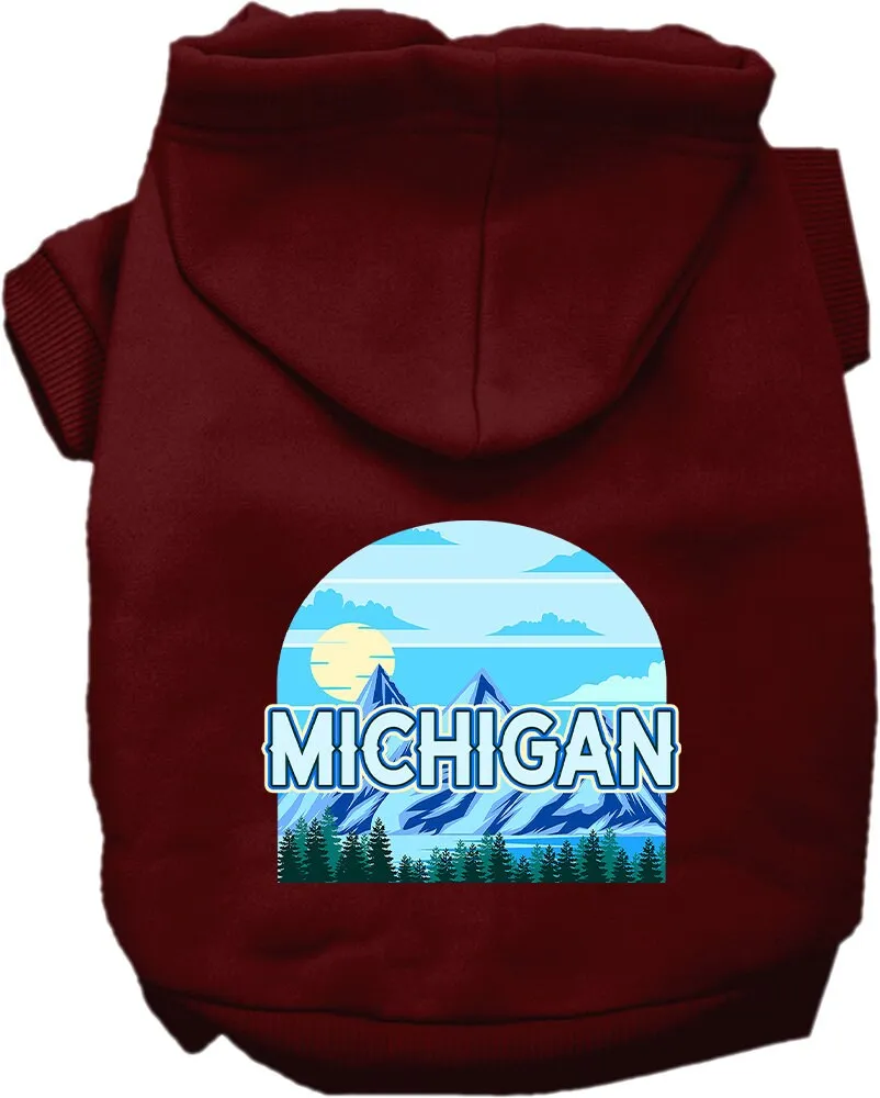 Pet Dog & Cat Screen Printed Hoodie for Medium to Large Pets (Sizes 2XL-6XL), "Michigan Trailblazer"