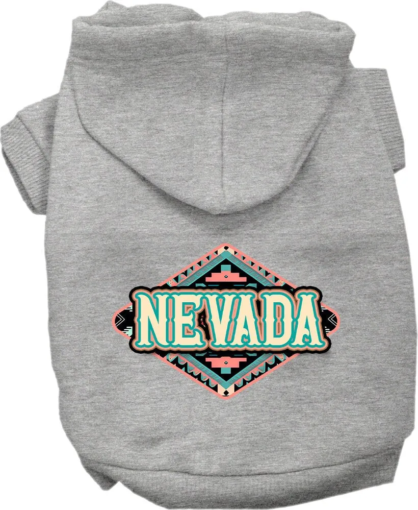 Pet Dog & Cat Screen Printed Hoodie for Medium to Large Pets (Sizes 2XL-6XL), "Nevada Peach Aztec"