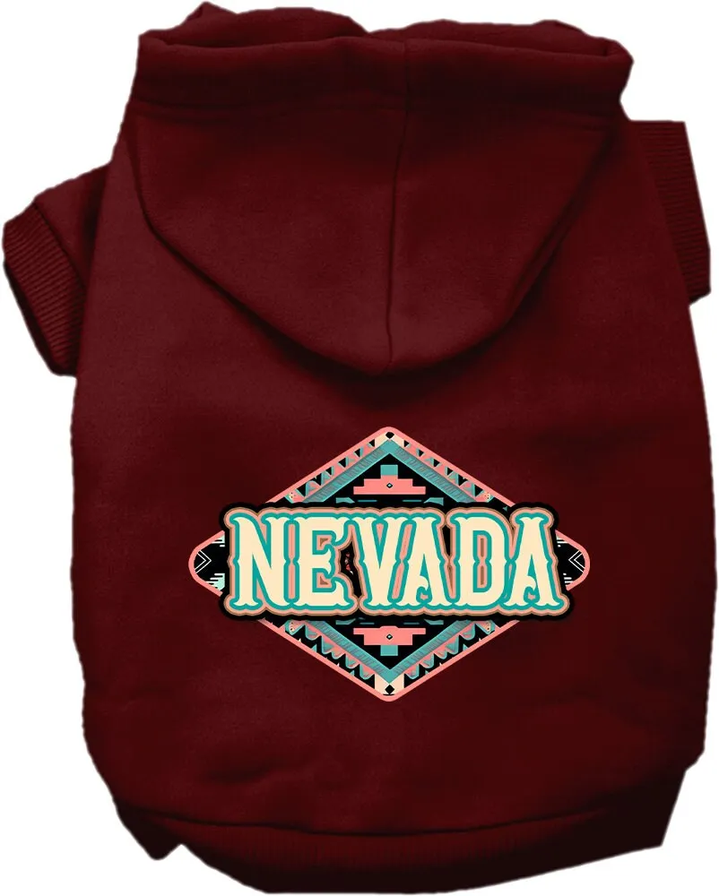 Pet Dog & Cat Screen Printed Hoodie for Medium to Large Pets (Sizes 2XL-6XL), "Nevada Peach Aztec"