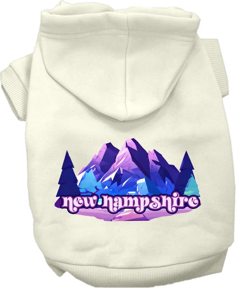 Pet Dog & Cat Screen Printed Hoodie for Medium to Large Pets (Sizes 2XL-6XL), "New Hampshire Alpine Pawscape"