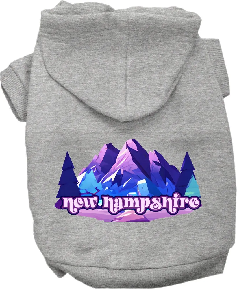 Pet Dog & Cat Screen Printed Hoodie for Medium to Large Pets (Sizes 2XL-6XL), "New Hampshire Alpine Pawscape"