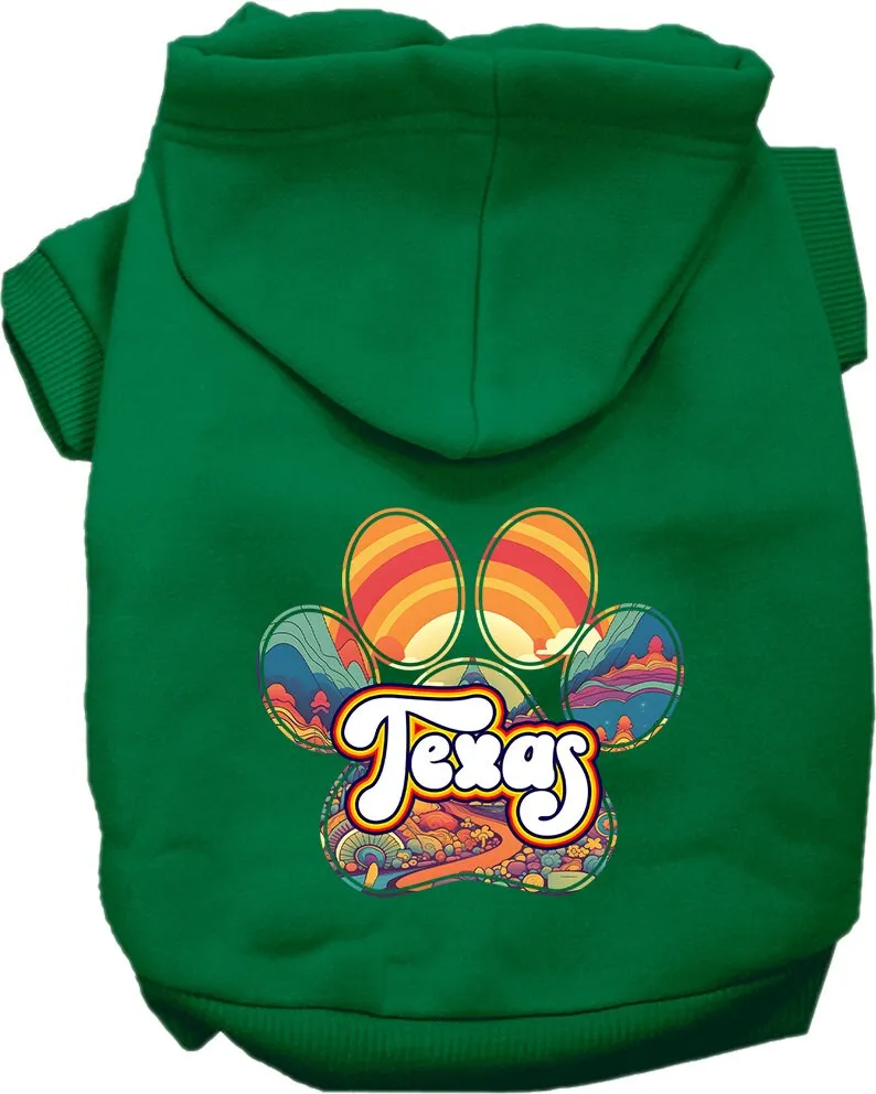 Pet Dog & Cat Screen Printed Hoodie for Medium to Large Pets (Sizes 2XL-6XL), "Texas Groovy Summit"