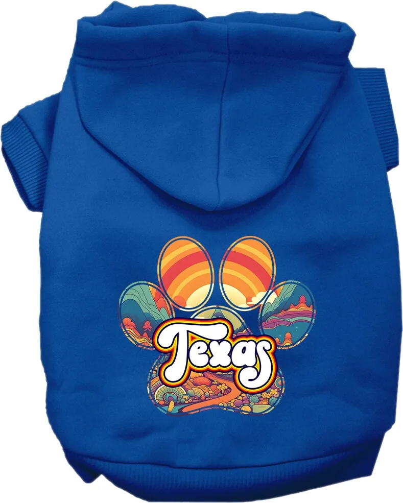 Pet Dog & Cat Screen Printed Hoodie for Medium to Large Pets (Sizes 2XL-6XL), "Texas Groovy Summit"