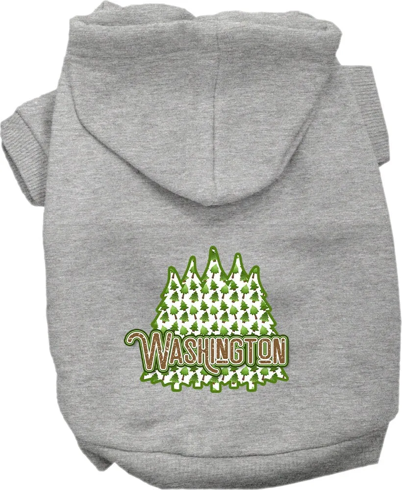 Pet Dog & Cat Screen Printed Hoodie for Medium to Large Pets (Sizes 2XL-6XL), "Washington Woodland Trees"