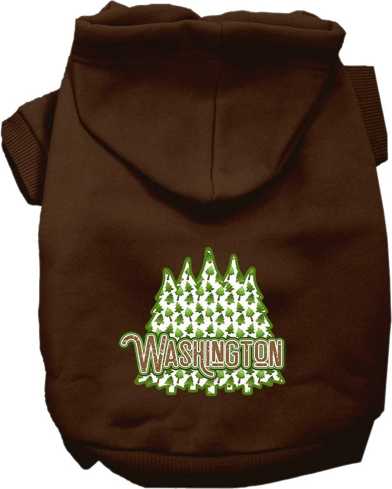 Pet Dog & Cat Screen Printed Hoodie for Medium to Large Pets (Sizes 2XL-6XL), "Washington Woodland Trees"