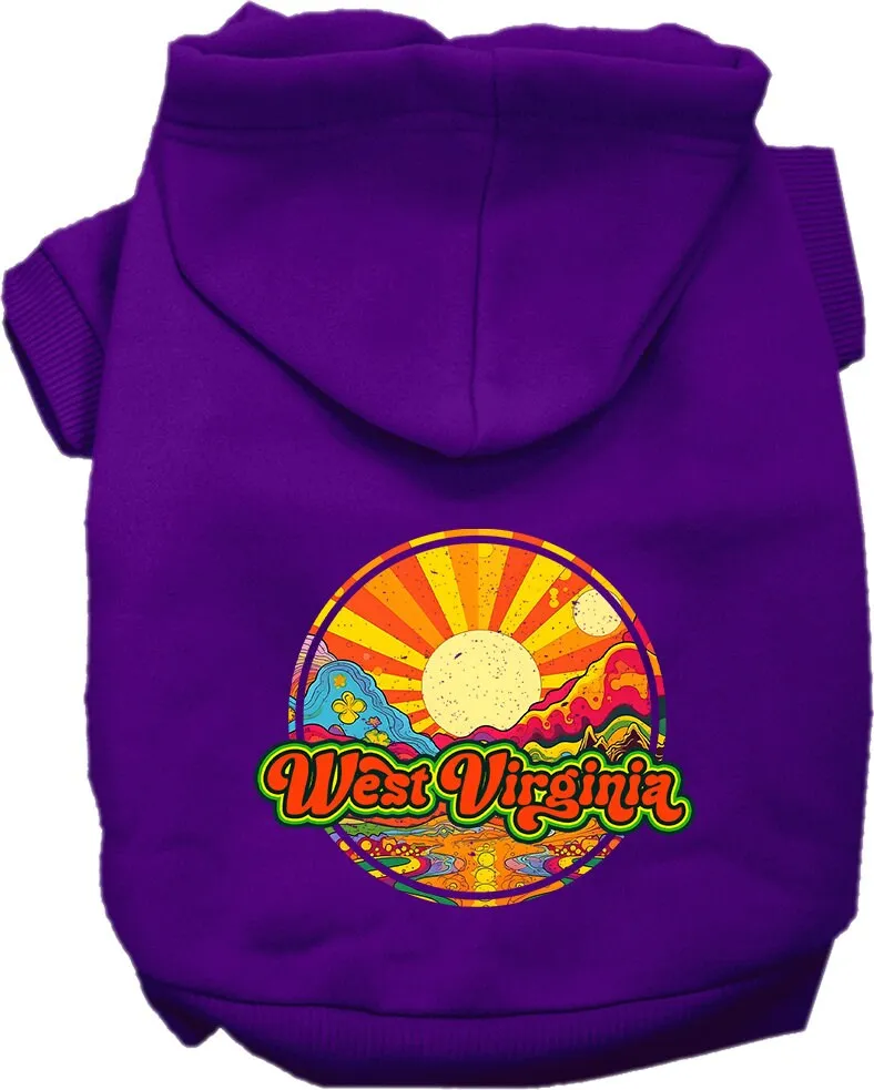 Pet Dog & Cat Screen Printed Hoodie for Medium to Large Pets (Sizes 2XL-6XL), "West Virginia Mellow Mountain"