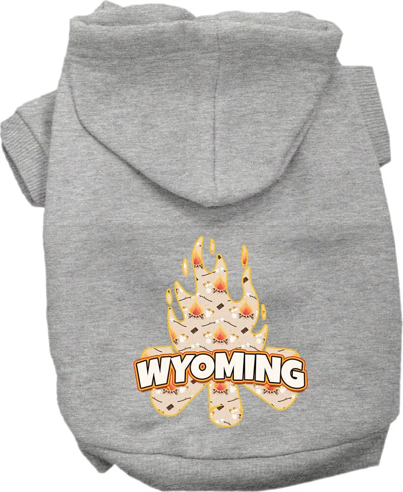 Pet Dog & Cat Screen Printed Hoodie for Medium to Large Pets (Sizes 2XL-6XL), "Wyoming Around The Campfire"