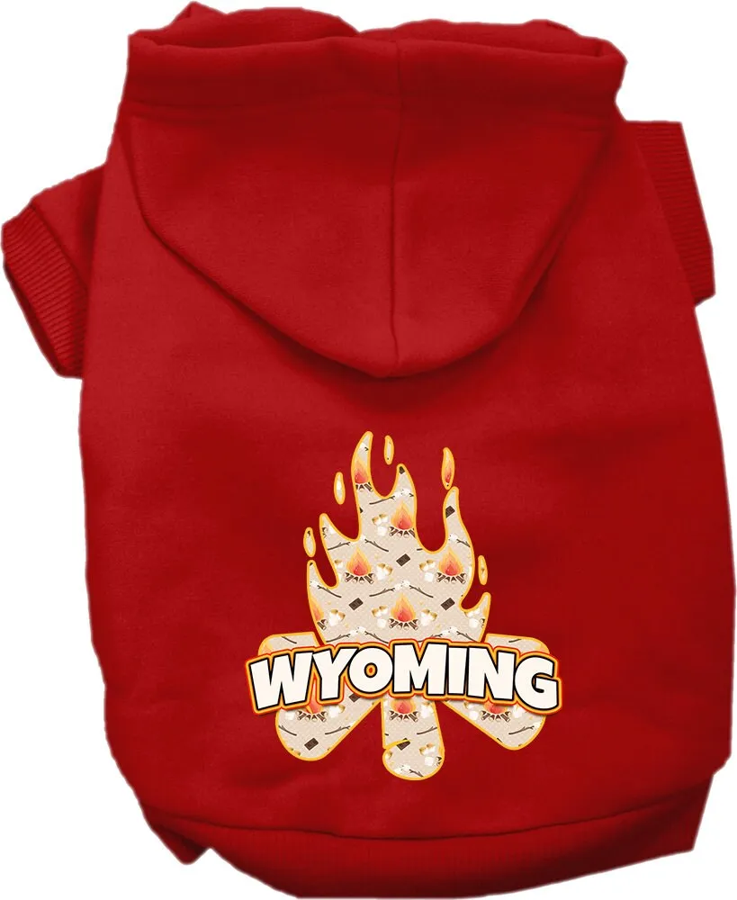 Pet Dog & Cat Screen Printed Hoodie for Medium to Large Pets (Sizes 2XL-6XL), "Wyoming Around The Campfire"